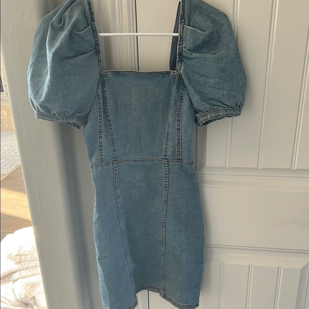 Denim Puff Sleeve Dress